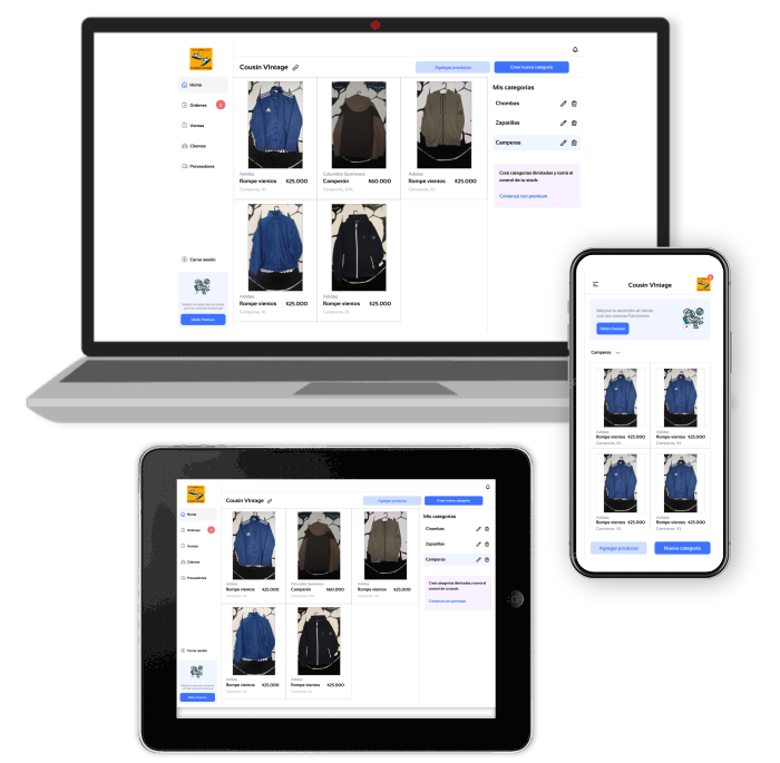 Dashboard preview of Menucom platform showing catalog and inventory management